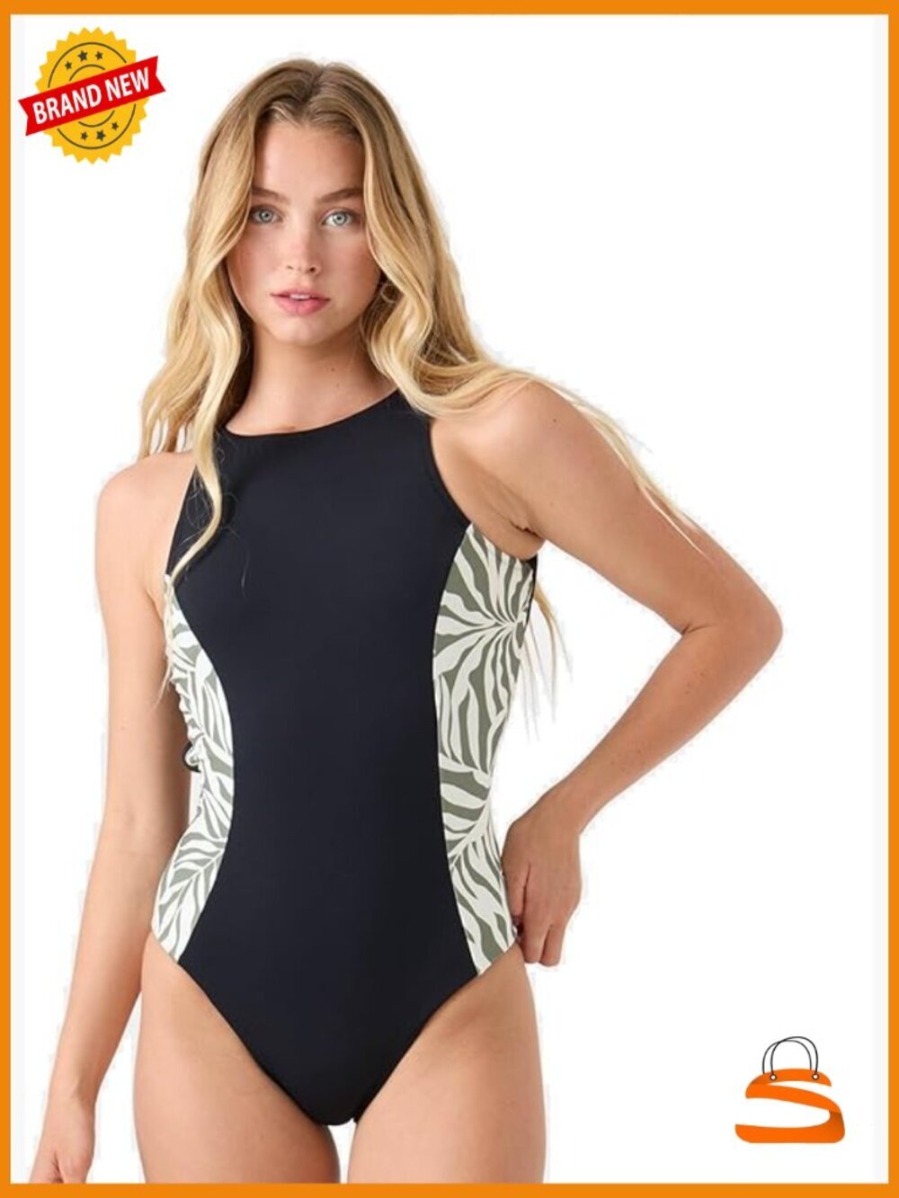 Large One-Piece Swimsuit with Tummy Control, UPF 50+, Quick Dry